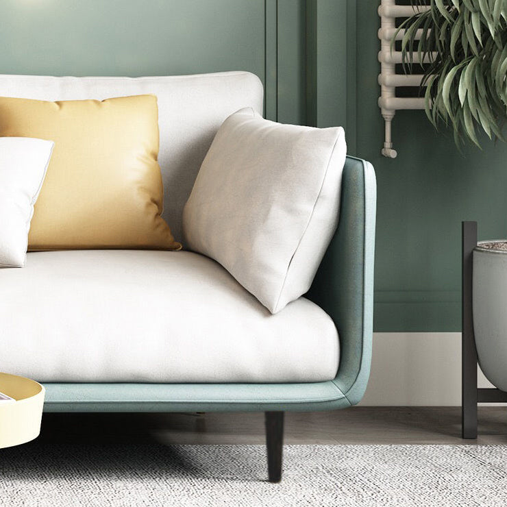 3 Seater 33.4"H Faux Leather Square Arm Sofa for Living Room