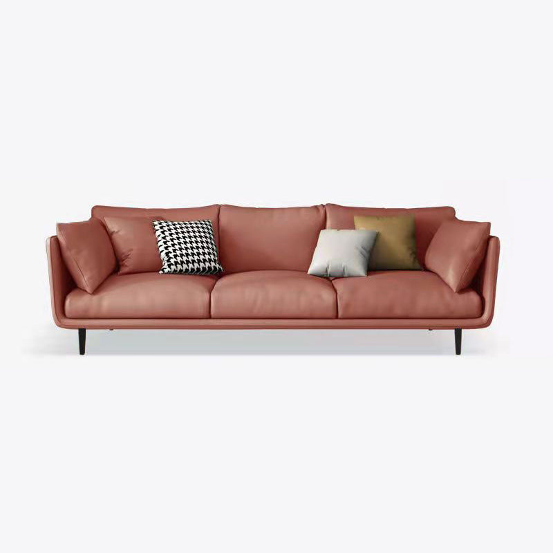 3 Seater 33.4"H Faux Leather Square Arm Sofa for Living Room