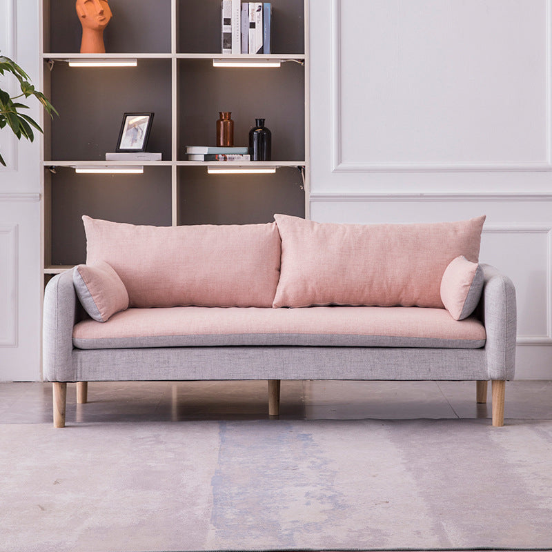 Contemporary Square Arm Sofa Standard Sofa with Pillows for Living Room, Apartment