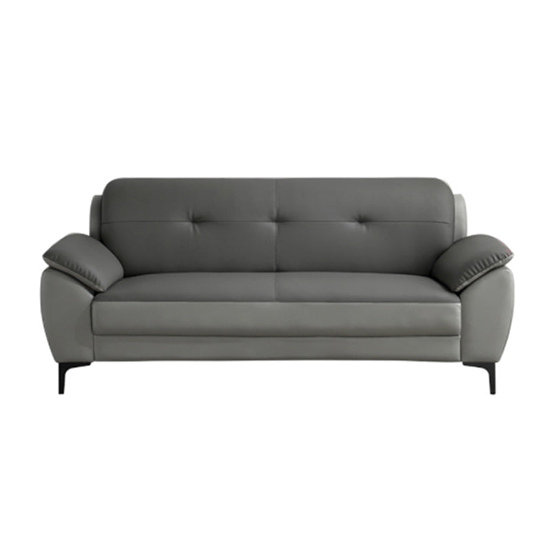 Glam Gray Tufted Split-Back Stationary Stain Resistant Standard Sofa