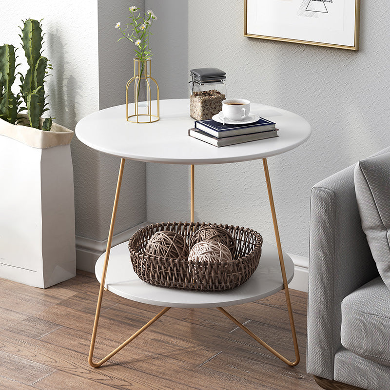 3 Legs Steel End Table Wood Round Side Table for Loving Room