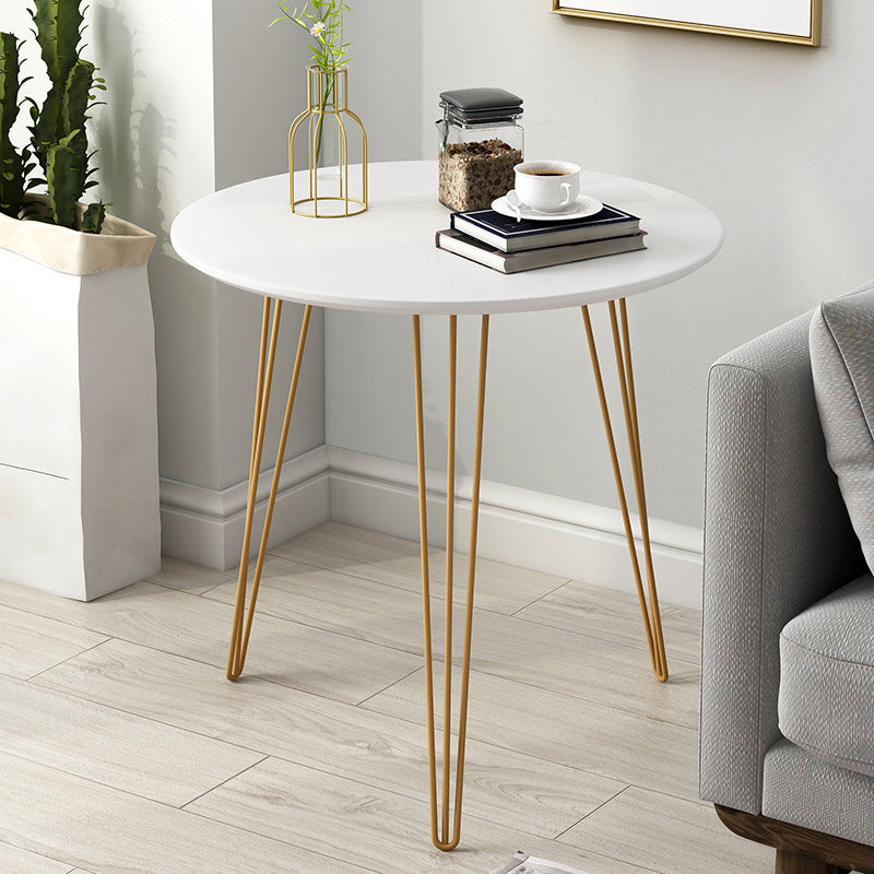 3 Legs Steel End Table Wood Round Side Table for Loving Room