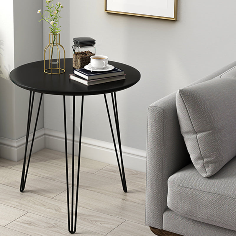 3 Legs Steel End Table Wood Round Side Table for Loving Room