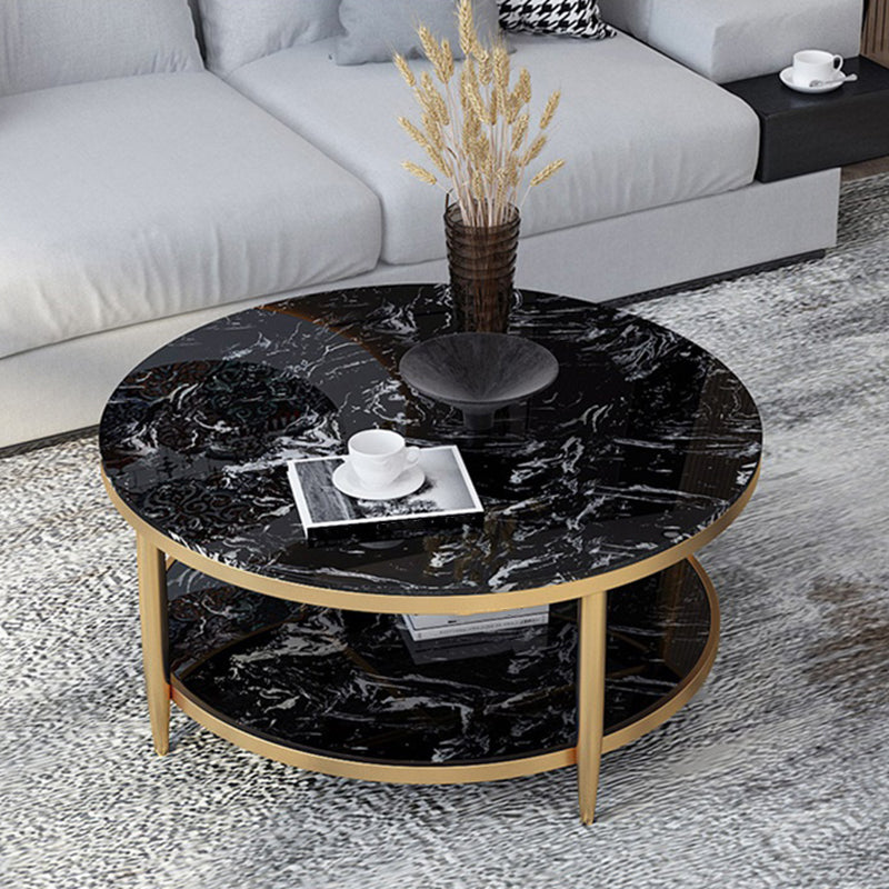 4 Legs 1 Single Coffee Table Modern Marble Round Cocktail Table