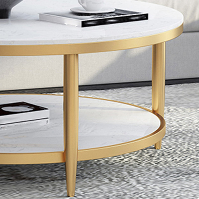 4 Legs 1 Single Coffee Table Modern Marble Round Cocktail Table