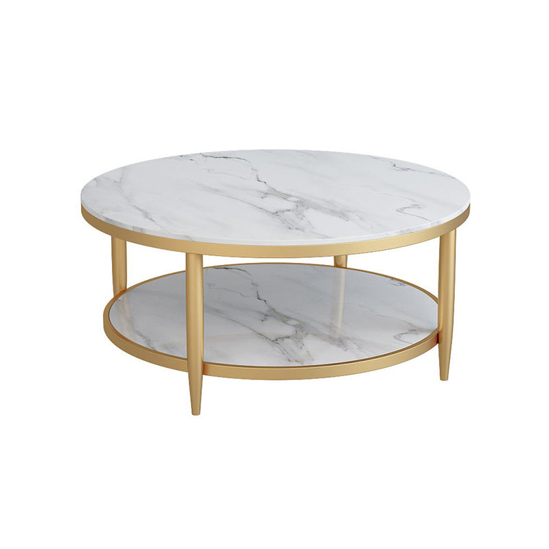 4 Legs 1 Single Coffee Table Modern Marble Round Cocktail Table