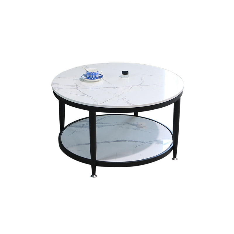 4 Legs 1 Single Coffee Table Modern Marble Round Cocktail Table