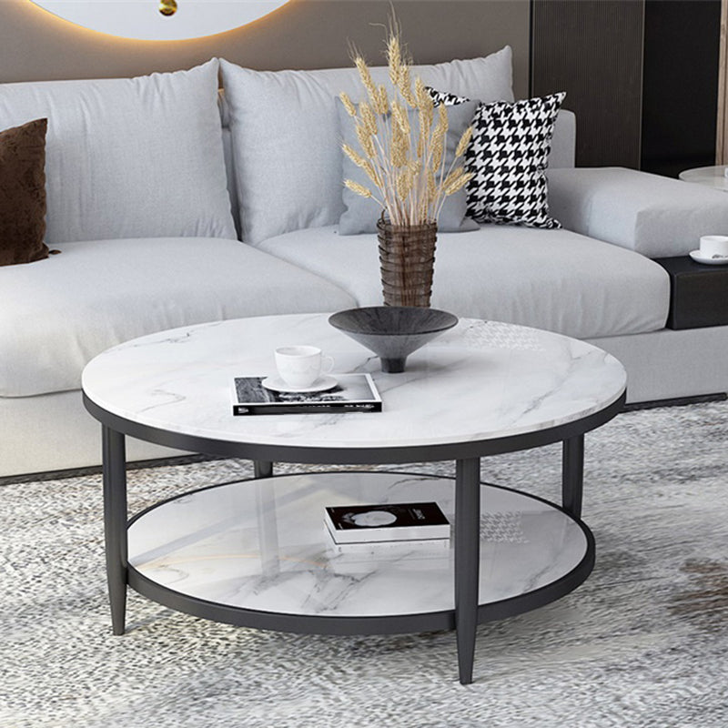 4 Legs 1 Single Coffee Table Modern Marble Round Cocktail Table