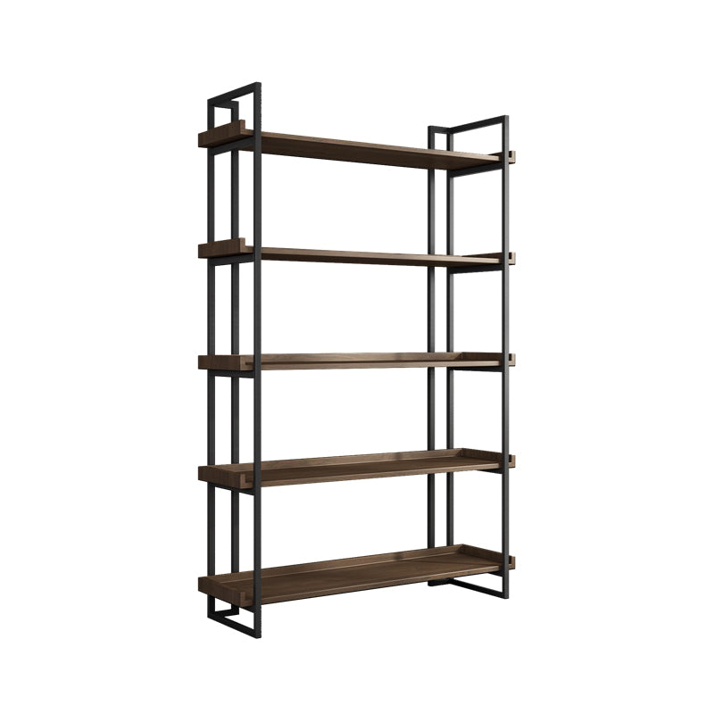 Metal Etagere Bookcase Contemporary Open Back Book Shelf for Home Office