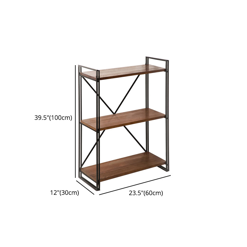 Metal Etagere Bookcase Contemporary Open Back Book Shelf for Home Office