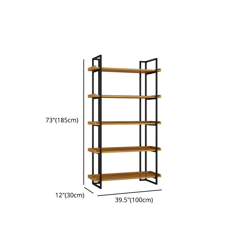 Metal Etagere Bookcase Contemporary Open Back Book Shelf for Home Office