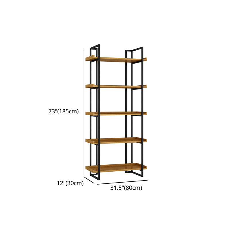 Metal Etagere Bookcase Contemporary Open Back Book Shelf for Home Office