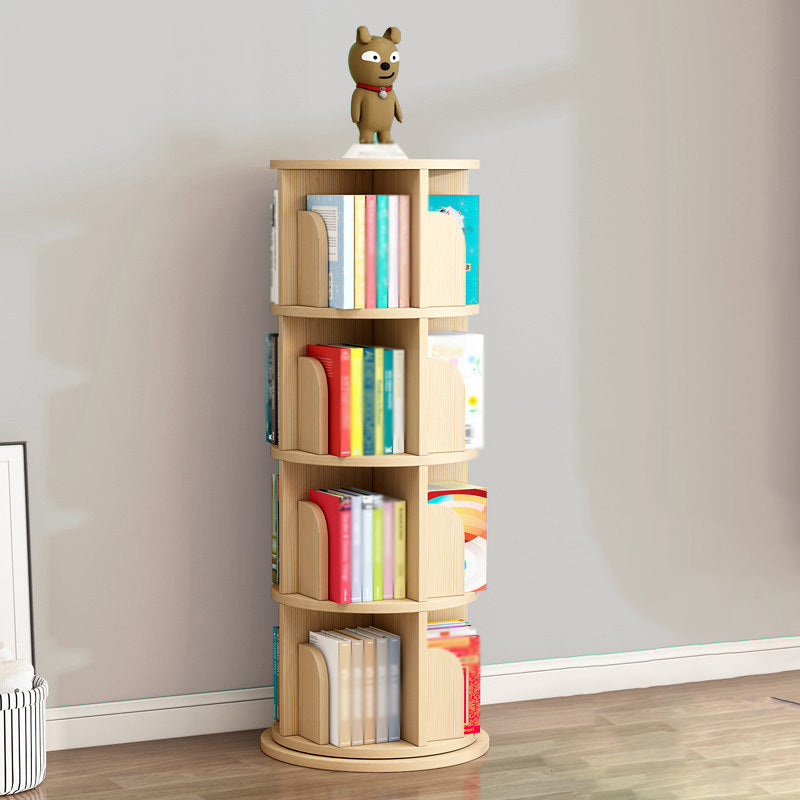 Contemporary Style Bookshelf Natural Solid Wood Bookcase for Home Office