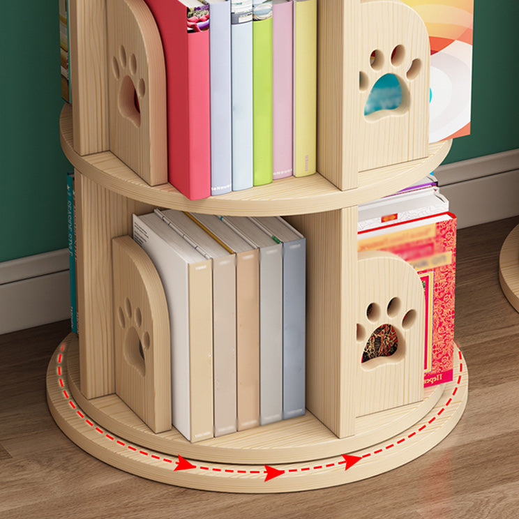 Contemporary Style Bookshelf Natural Solid Wood Bookcase for Home Office