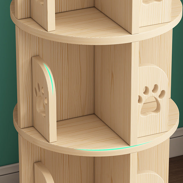 Contemporary Style Bookshelf Natural Solid Wood Bookcase for Home Office