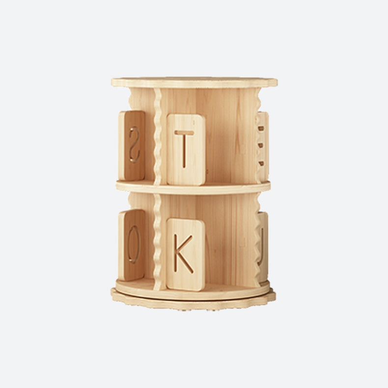 Contemporary Style Bookshelf Natural Solid Wood Bookcase for Home Office