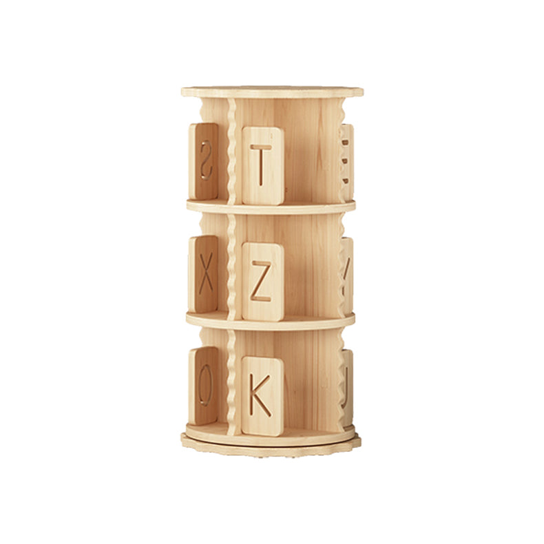 Contemporary Style Bookshelf Natural Solid Wood Bookcase for Home Office