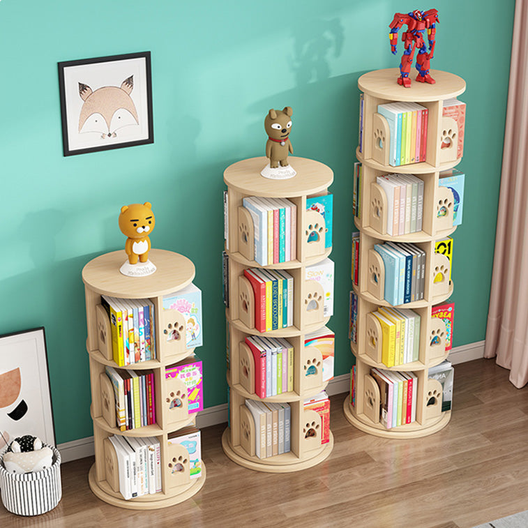 Contemporary Style Bookshelf Natural Solid Wood Bookcase for Home Office