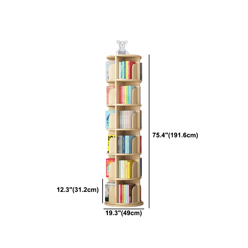 Contemporary Style Bookshelf Natural Solid Wood Bookcase for Home Office