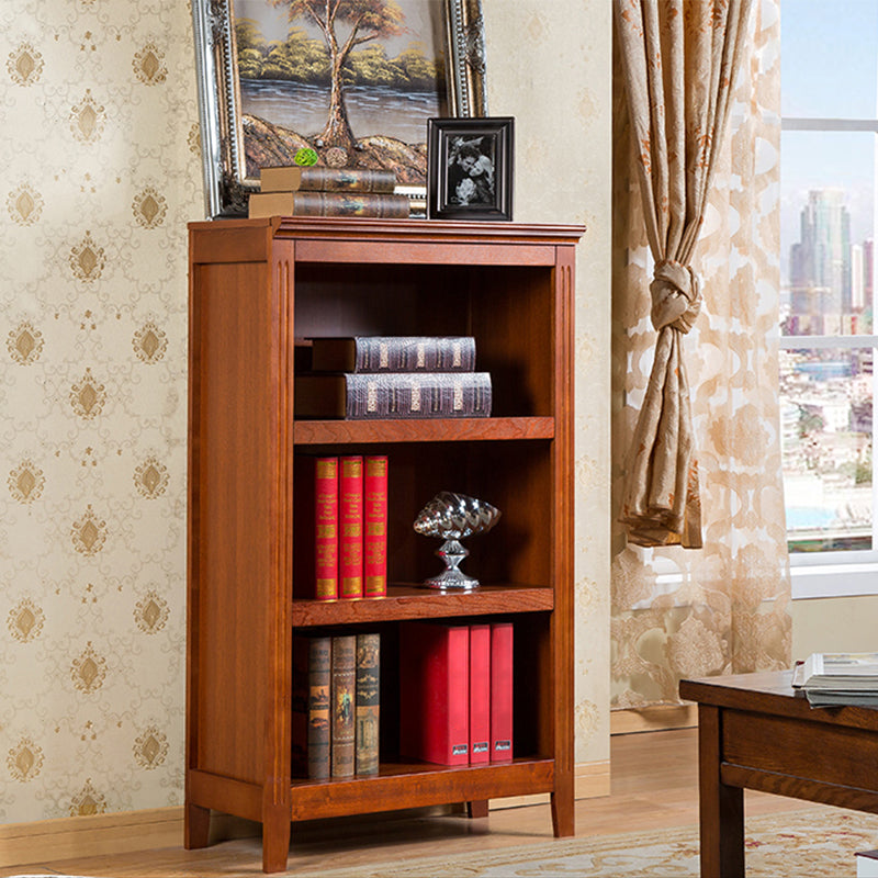 Contemporary Style Bookshelf Solid Wood Closed Back Bookcase for Office and Home