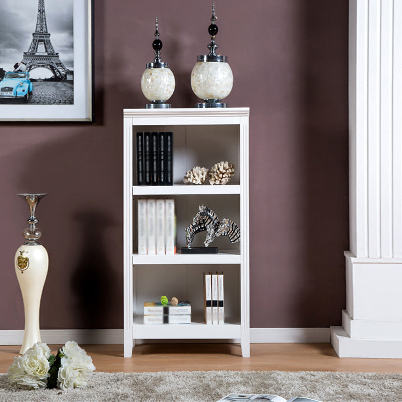 Contemporary Style Bookshelf Solid Wood Closed Back Bookcase for Office and Home