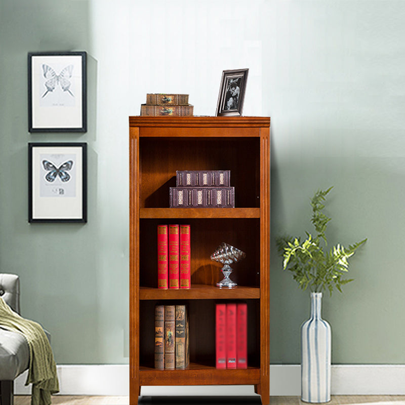Contemporary Style Bookshelf Solid Wood Closed Back Bookcase for Office and Home