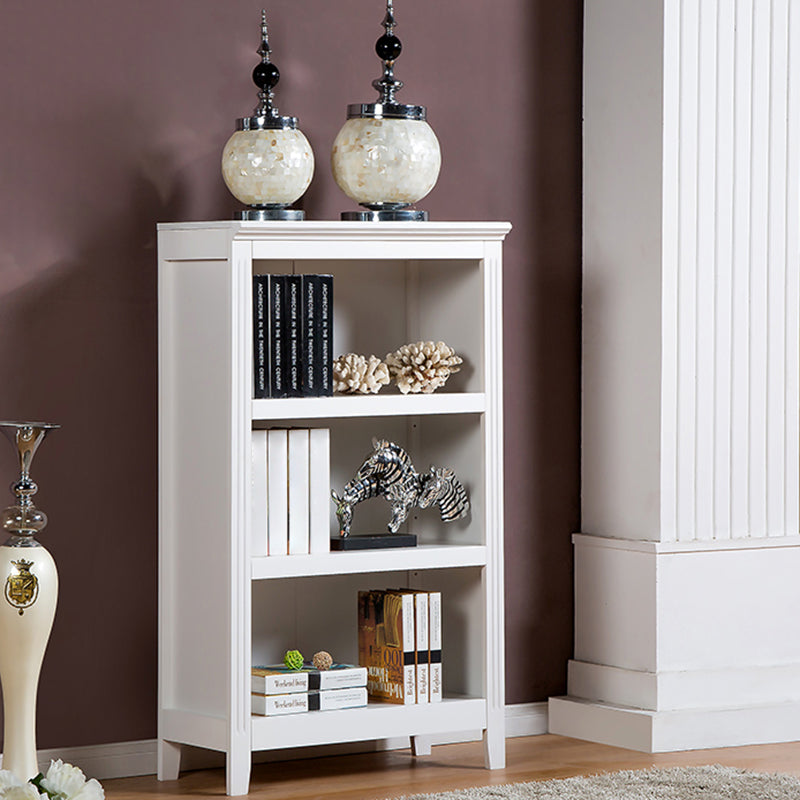Contemporary Style Bookshelf Solid Wood Closed Back Bookcase for Office and Home