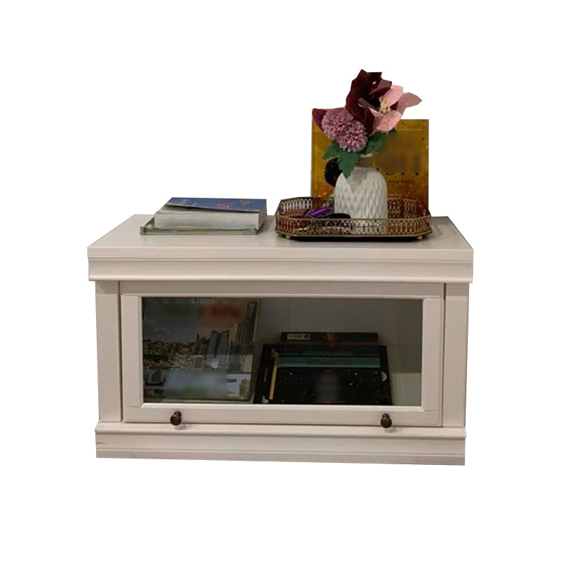 Contemporary Style Bookshelf with Door White Bookcase for Office and Study Room