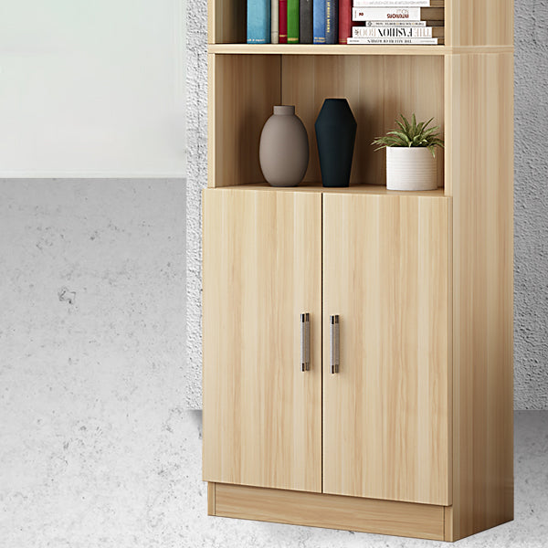 Manufactured Wood Standard Bookshelf Contemporary Closed Back Vertical Bookshelf