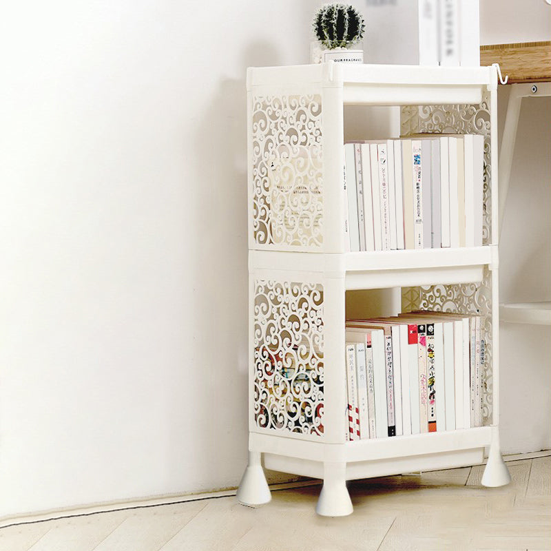 Contemporary Style Bookshelf Plastic Open Back Bookcase for Home Office