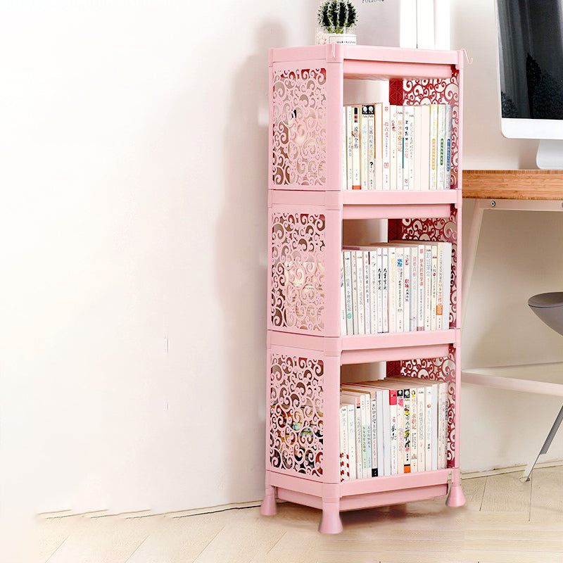 Contemporary Style Bookshelf Plastic Open Back Bookcase for Home Office