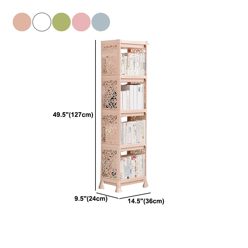 Contemporary Style Bookshelf Plastic Open Back Bookcase for Home Office