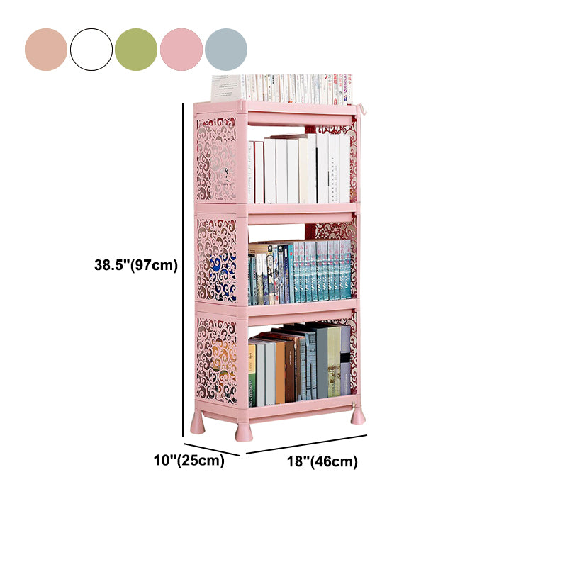 Contemporary Style Bookshelf Plastic Open Back Bookcase for Home Office