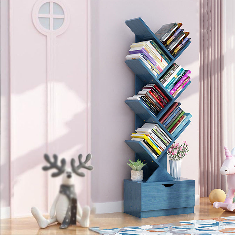 Scandinavian Style Shelf Bookcase Closed Back Bookcase for Office and Home