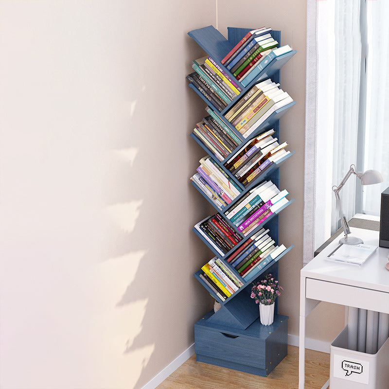 Scandinavian Style Shelf Bookcase Closed Back Bookcase for Office and Home