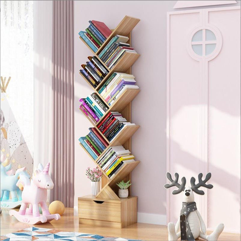 Scandinavian Style Shelf Bookcase Closed Back Bookcase for Office and Home