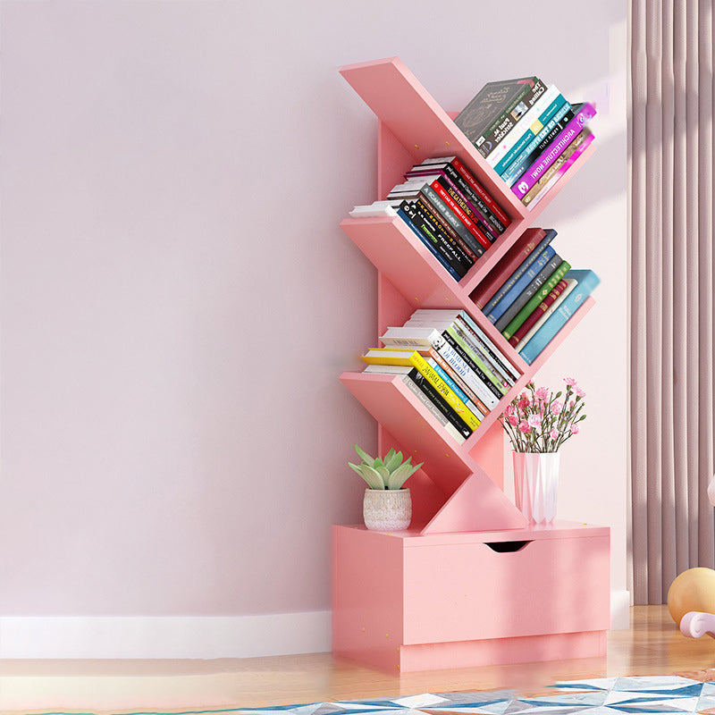 Scandinavian Style Shelf Bookcase Closed Back Bookcase for Office and Home