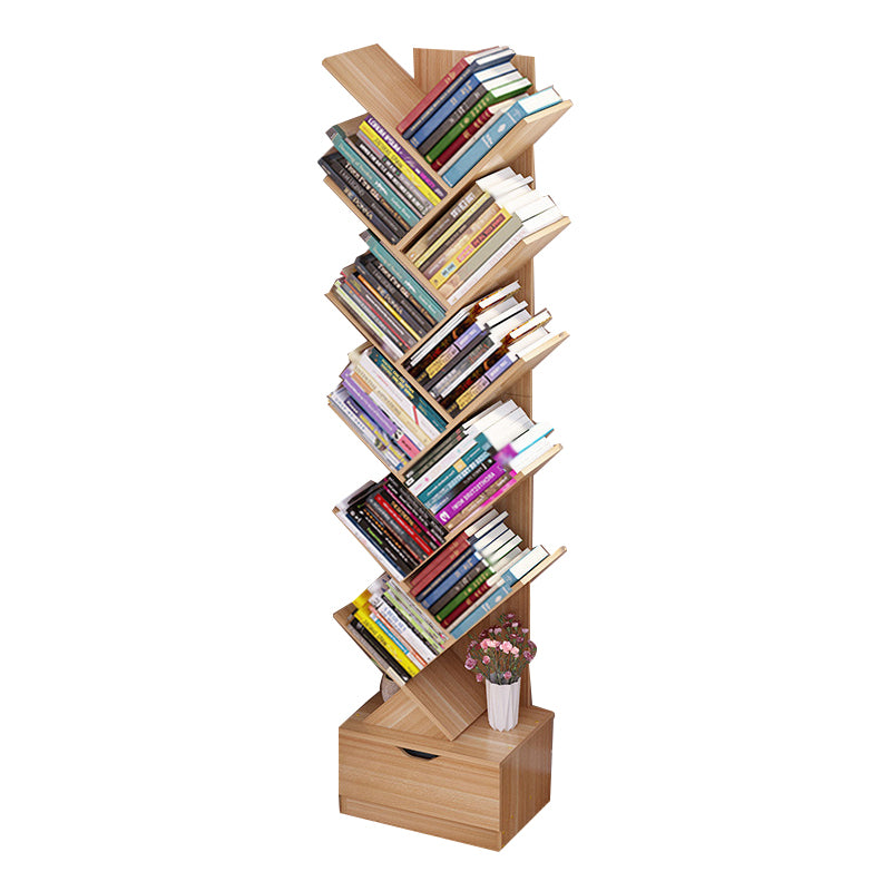 Scandinavian Style Shelf Bookcase Closed Back Bookcase for Office and Home