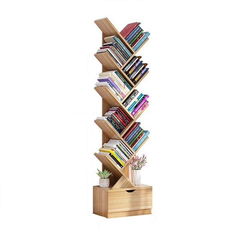 Scandinavian Style Shelf Bookcase Closed Back Bookcase for Office and Home