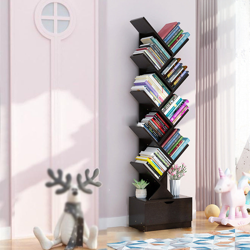 Scandinavian Style Shelf Bookcase Closed Back Bookcase for Office and Home