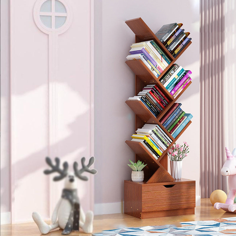 Scandinavian Style Shelf Bookcase Closed Back Bookcase for Office and Home