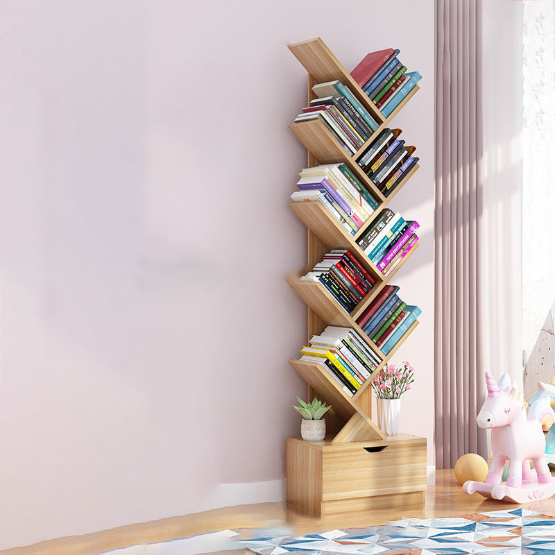 Scandinavian Style Shelf Bookcase Closed Back Bookcase for Office and Home