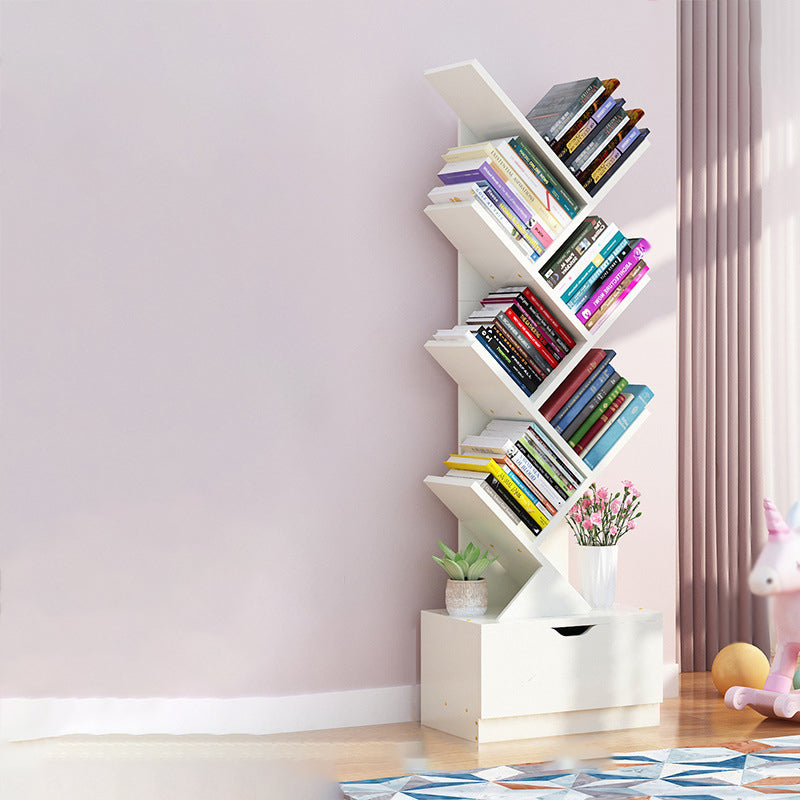 Scandinavian Style Shelf Bookcase Closed Back Bookcase for Office and Home