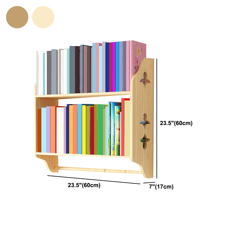 Modern Style Wood Bookshelf Wall Mounted Bookcase for Study Room