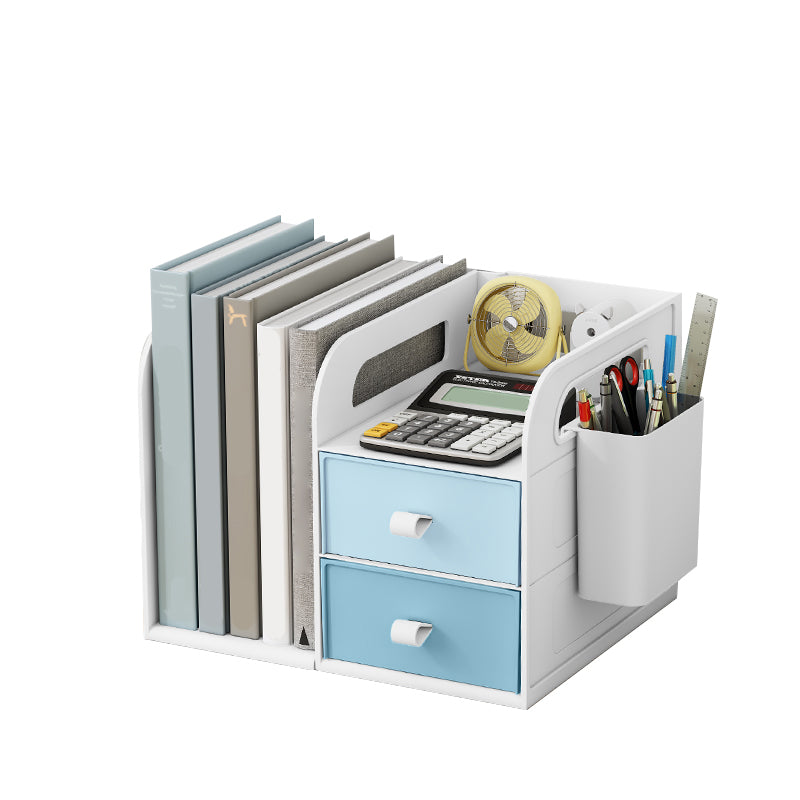 Contemporary Style Bookcase Plastic Bookshelf for Office and Dormitory