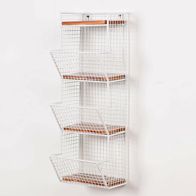 3/4-Shelf Industrial Wall Unit Bookshelf Iron Frame Pine Wood Bookshelf