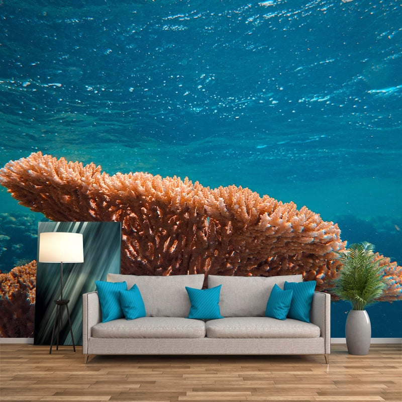 Undersea Photography Mildew Resistant Wallpaper Living Room Wall Mural