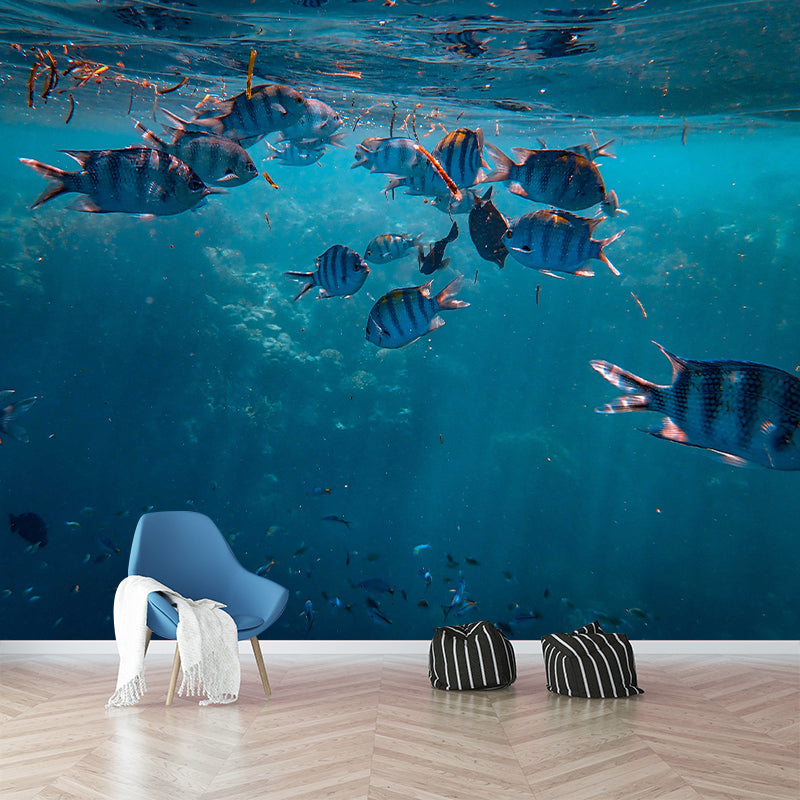 Undersea Photography Mildew Resistant Wallpaper Living Room Wall Mural