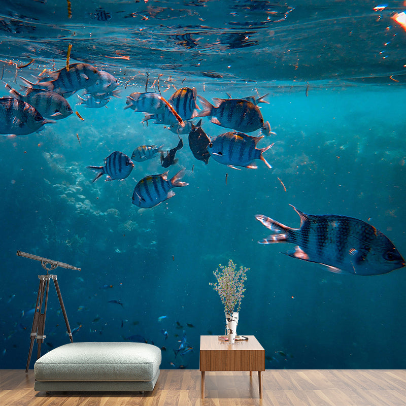 Undersea Photography Mildew Resistant Wallpaper Living Room Wall Mural