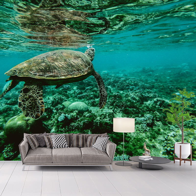 Decorative Stain Resistant Mural Wallpaper Underwater Living Room Wall Mural